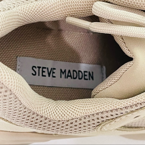 SOLD 🌟STEVE MADDEN SMACK SNEAKERS Nude natural sneakers 8.5 lace up sporty - Picture 13 of 15